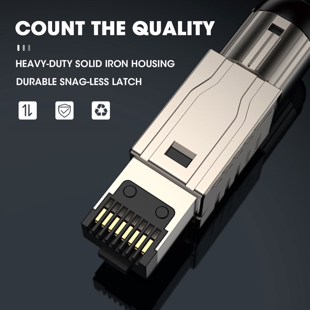 Đầu Nối Kim Loại Zoeax RJ45 Cat8 Cat7 Cat6A RJ45 2000MHz 40G LAN 22AWG - 24AWG