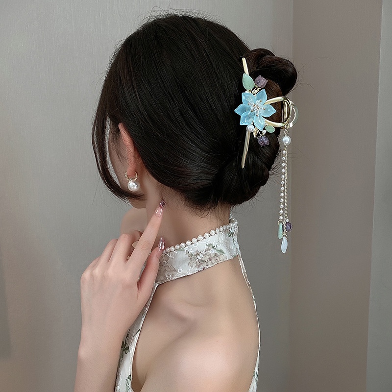 Lily- Kẹp Tóc Tua Rua Cỡ Lớn Dòng Sen Han Cho Nữ