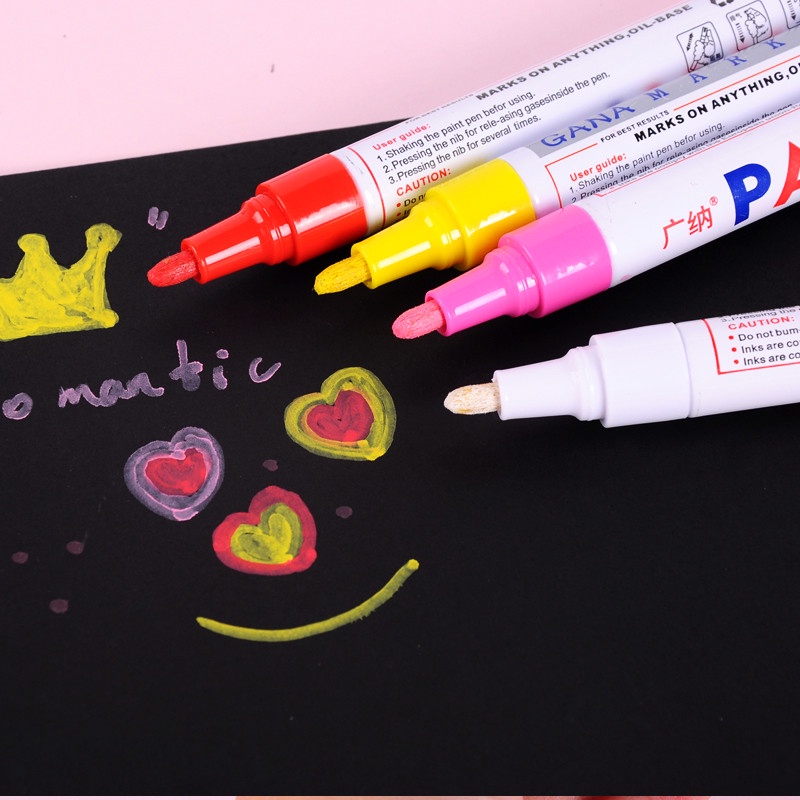 Set 12 Bút Lông Màu Acrylic Chống Thấm Nước Dùng Vẽ Tranh Sơn Dầu DIY