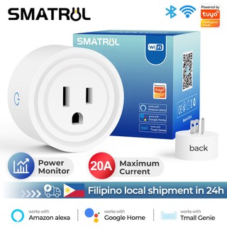Smatrul 20A / 16A WiFi Cắm Thông Minh Tuya WiFi Ổ Cắm Adapter US Cắm Ổ Cắm Không Dây Ứng Dụng Cuộc Sống Thông Minh Giọng Nói Google Home Amazon Alexa Đèn LED Tường