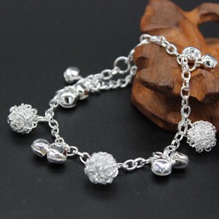 Lắc Chân Mạ Bạc Đính Chuông Thời Trang Cho Nữ