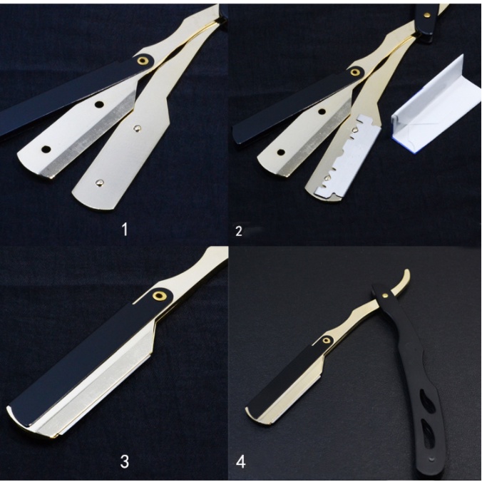 Hàng Có Sẵn Giao Hàng Nhanh Chóng#Giá Đỡ Dao Cạo Râu Lưỡi Dao Thẳng Bằng Thép Không Gỉ Chuyên Dụng Cho Nam