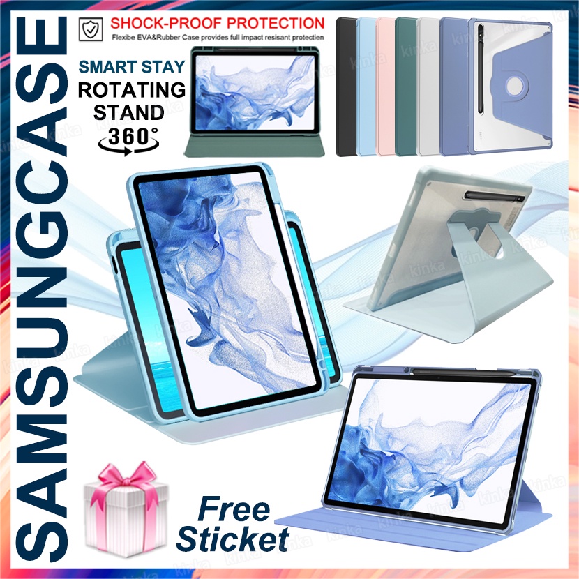 360° Ốp Máy Tính Bảng Có Ngăn Đựng Bút Cho Samsung Galaxy Tab S9 S8 S7 Plus X810 12.4 S7 FE T736 S7 S8 S6 Lite P610 A8 X200 A7 Lite T220