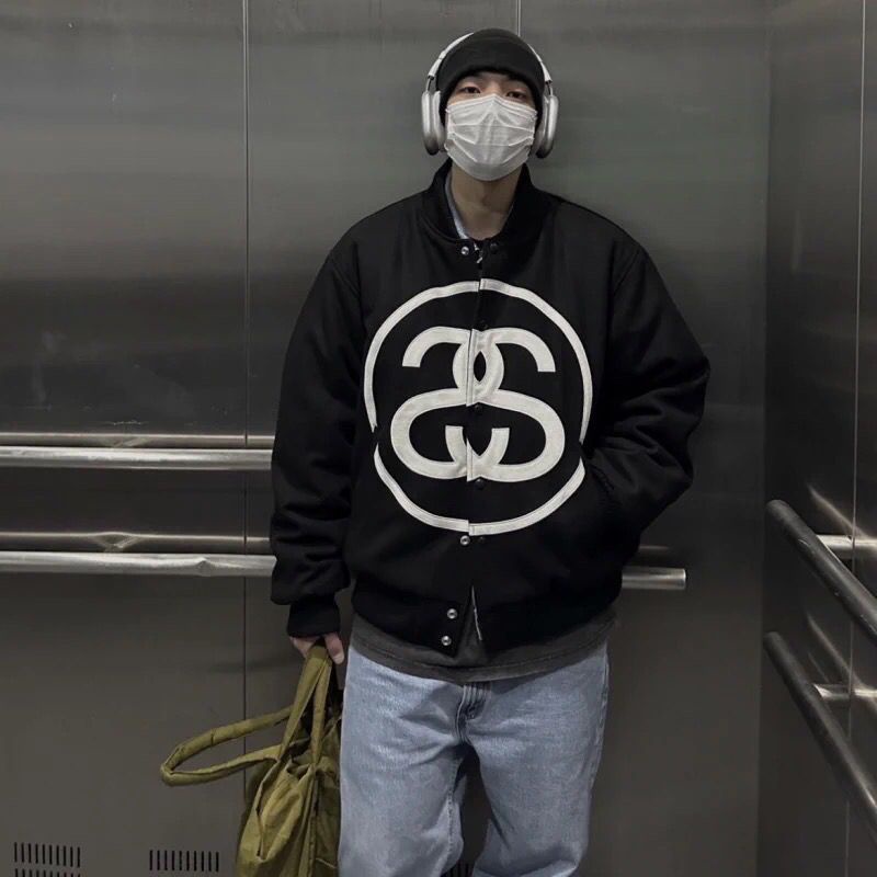 Stuss * nam và nữ áo khoác bomber mới áo khoác thời trang