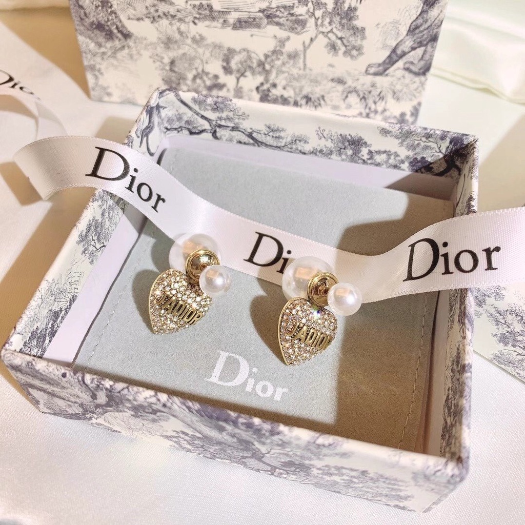 Khuyên Tai Tròn Khắc Chữ Dior Bằng Thép Titanium Thời Trang Cho Nữ