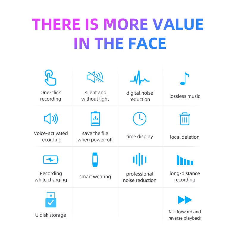 Đồng Hồ Thông Minh Ghi Âm Giọng Nói 3D Màn Hình HD Chống Tiếng Ồn