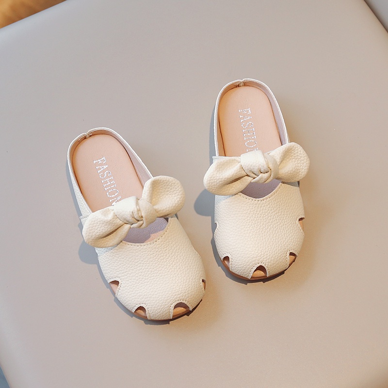 Xăng đan Mùa Hè 2023 Mũi Tròn Hở Ngón Thoáng Khí Đính Nơ Thời Trang Cho Bé Gái