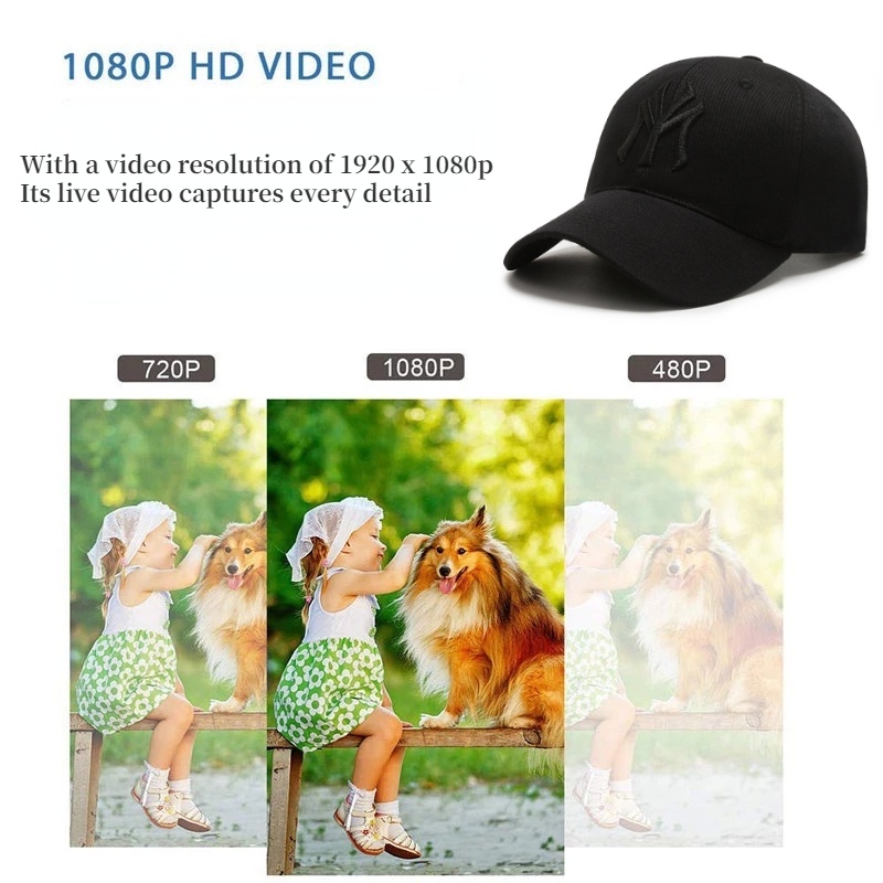 Mũ Bóng Chày Tích Hợp Camera Không Dây 1080P Full HD Kết Nối WIFI