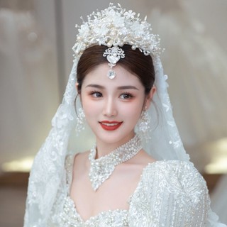 Phụ kiện vương miện cài tóc cô dâu đính đá cao cấp