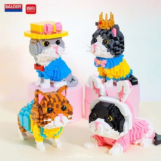 Đồ chơi lắp ráp lego mèo Hoàng thượng và Tiểu thư mèo, lego mèo đội vương miện cute rèn luyện tư duy cho bé