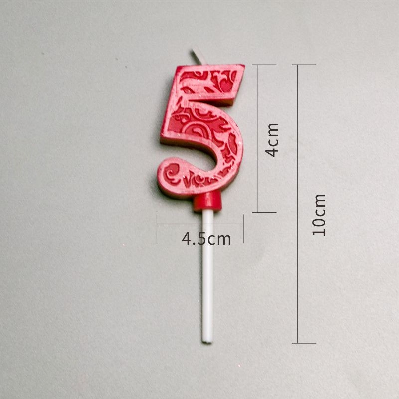 Nến Kỹ Thuật Số 0-9 Khắc Chữ Số Màu Đỏ Dùng Trang Trí Tiệc Sinh Nhật / Lễ Hội