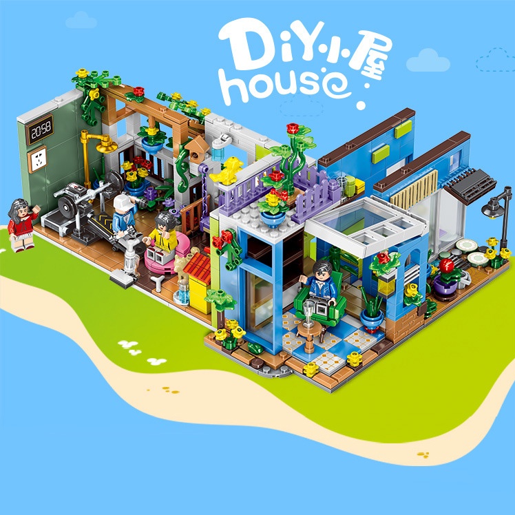 Bộ Đồ Chơi Lắp Ráp Mô Hình Ngôi Nhà 4 Trong 1 DIY