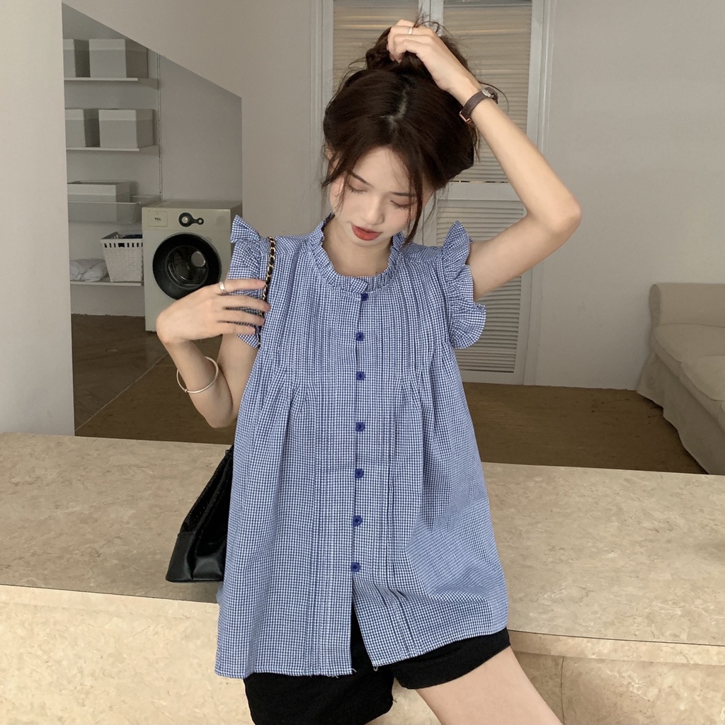 Áo Sơ Mi cotton chiffon Phong Cách Hàn Quốc Thời Trang Cho Nữ 12Z23031611