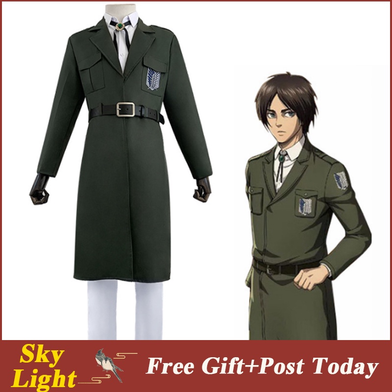 K1ZH Attack on Titan Cosplay Levi Costume Shingek No Kyojin Scouting Legion Soldier Coat Jacket Uniform Men Halloween Set