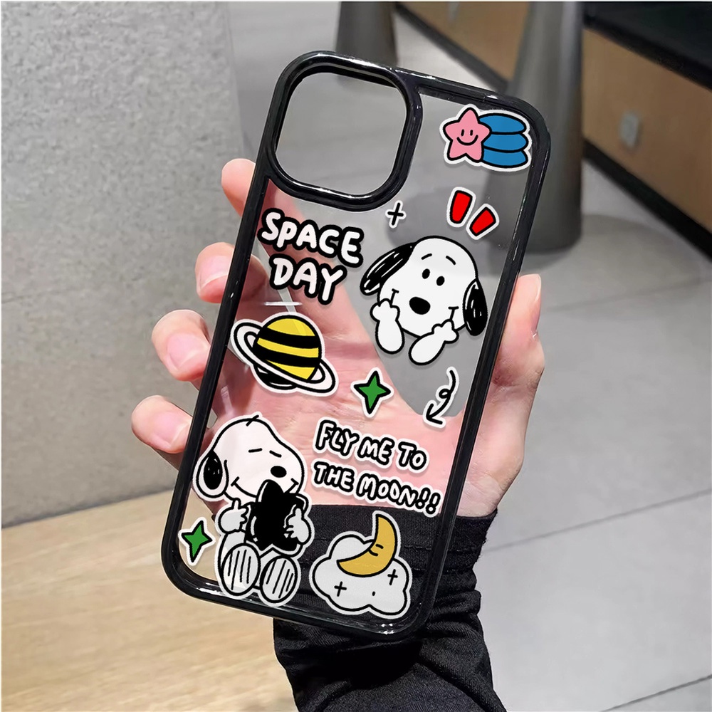 Ốp Điện Thoại Cứng Trong Suốt In Hình Snoopy Cho iphone 14promax 11 13 12 7Plus 8 X XS Max