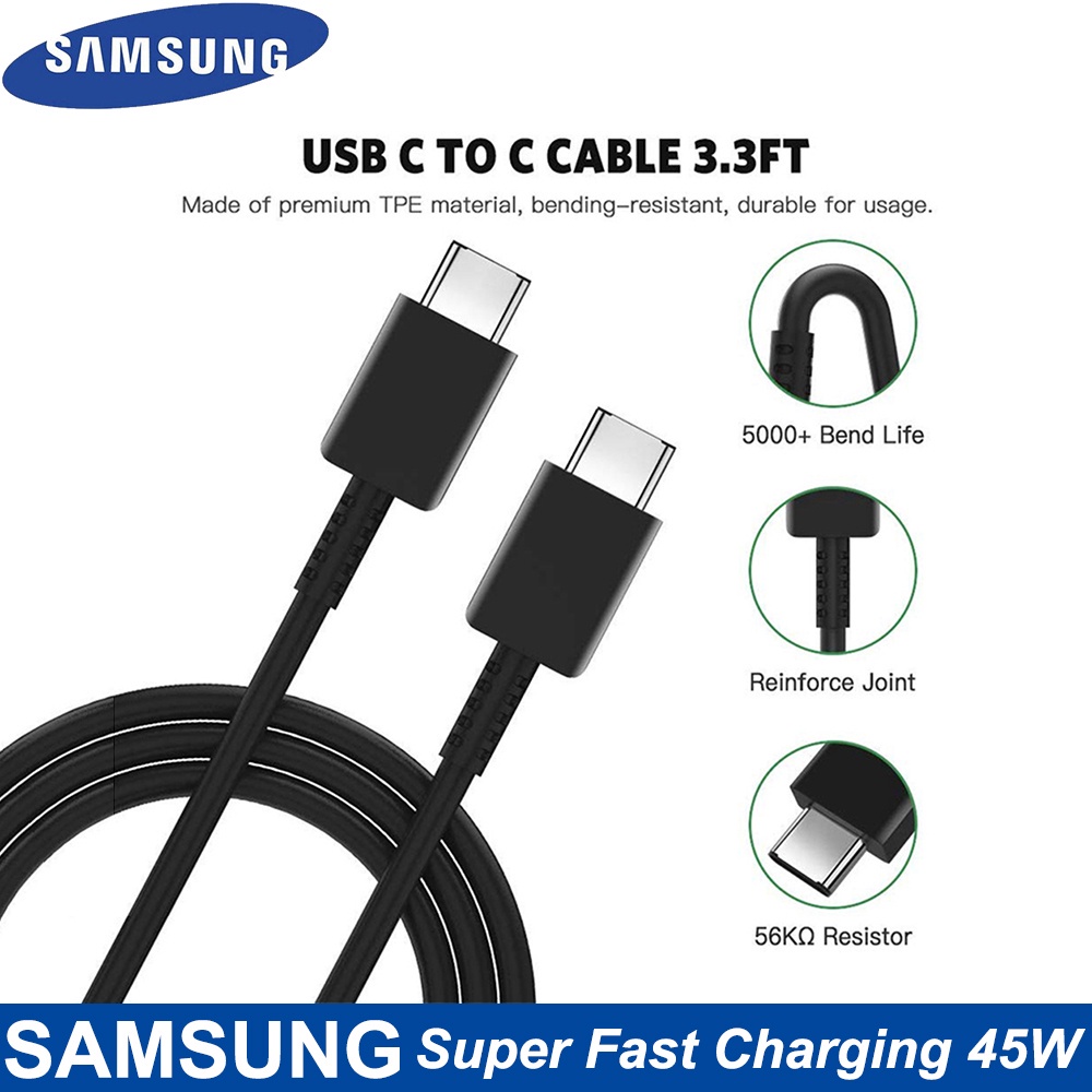 SAMSUNG Dây Cáp Sạc Nhanh Loại C 45W PD Cho GalaxyS23 S22 S21 S20 Ultra S10 Plus S10E Note 10 A81 A70