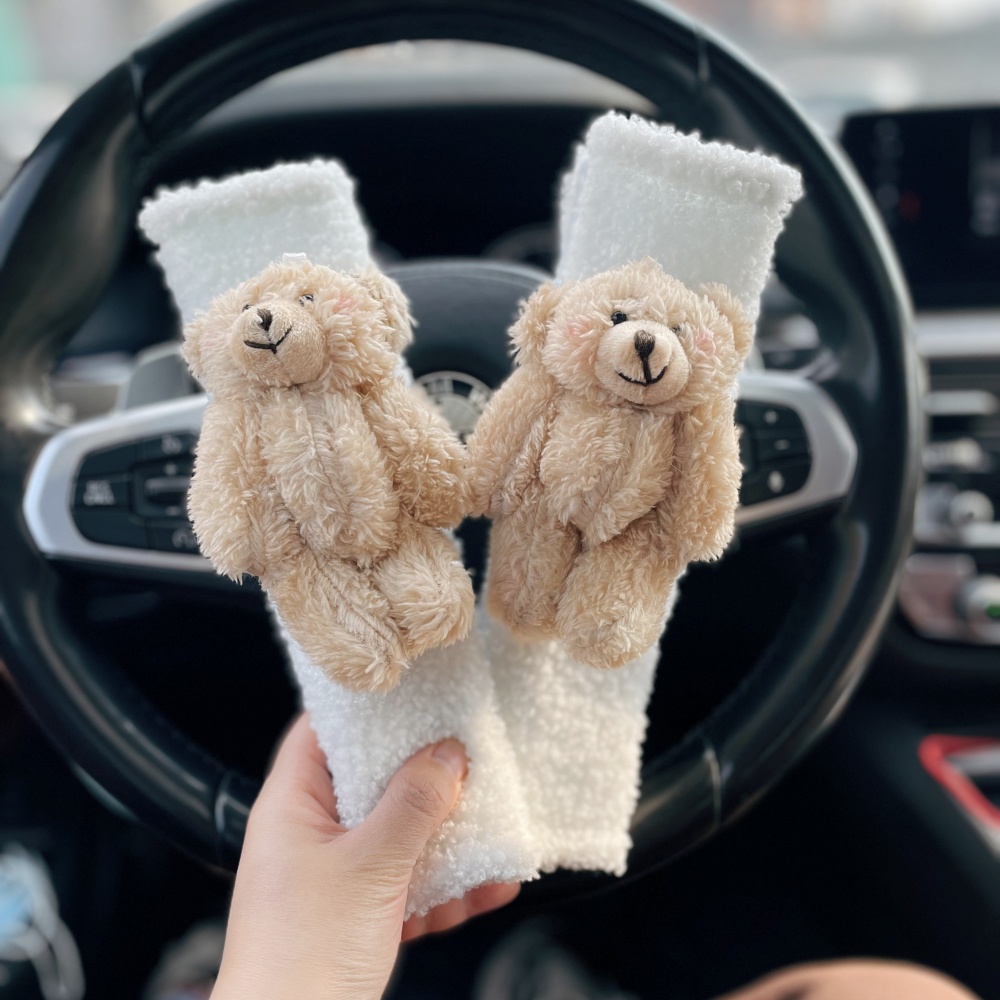 Set 2 Miếng Đệm Vai Gắn Dây Đai An Toàn Trên Xe Hơi Hình Búp Bê Dễ Thương