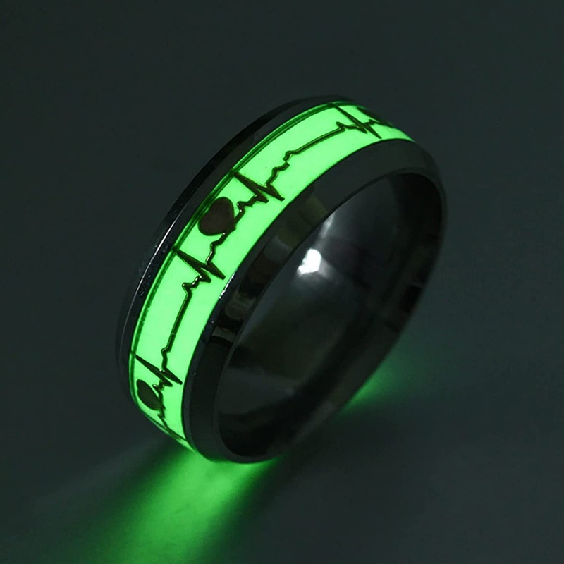 Nhẫn Thép Titan Phát Sáng Trong Bóng Tối Thời Trang Mới 2023 Cho Nam Và Nữ