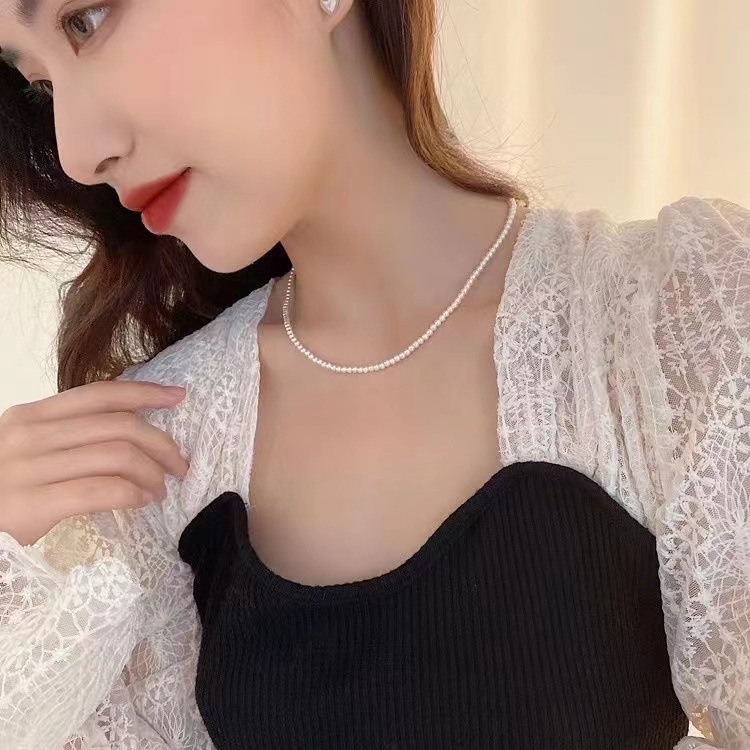 Vòng Cổ Choker Đính Ngọc Trai Sang Trọng Thời Trang Mùa Hè Phong Cách Hàn Quốc Cho Nữ
