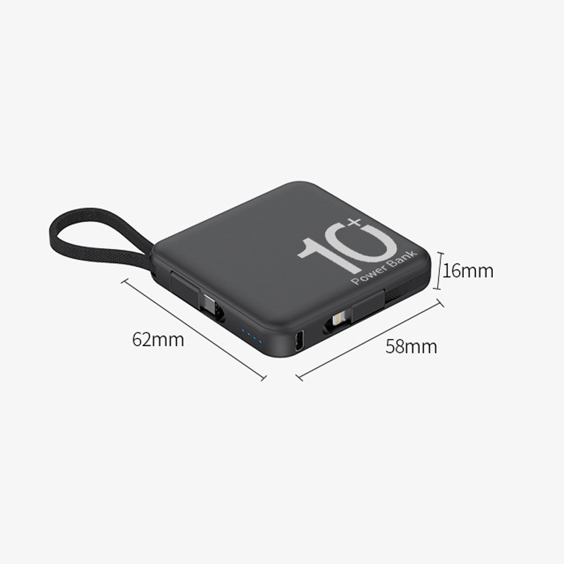 Pin Sạc Dự Phòng 10000mah Mini Kèm Dây Cáp Cho iPhone