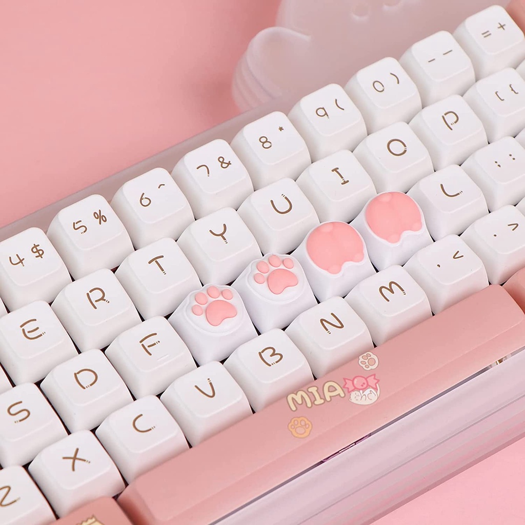 Bộ 4 Nút Bàn Phím Bằng Silicon Hình Bàn Chân Mèo Cho Bàn Phím Cơ Chơi Game