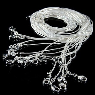 Bộ 5 vòng cổ bạc sterling 925 1mm - 24 "16"