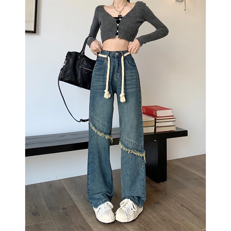 Quần Dài Nữ Ống Rộng Lưng Cao Thời Trang Hàn Quốc