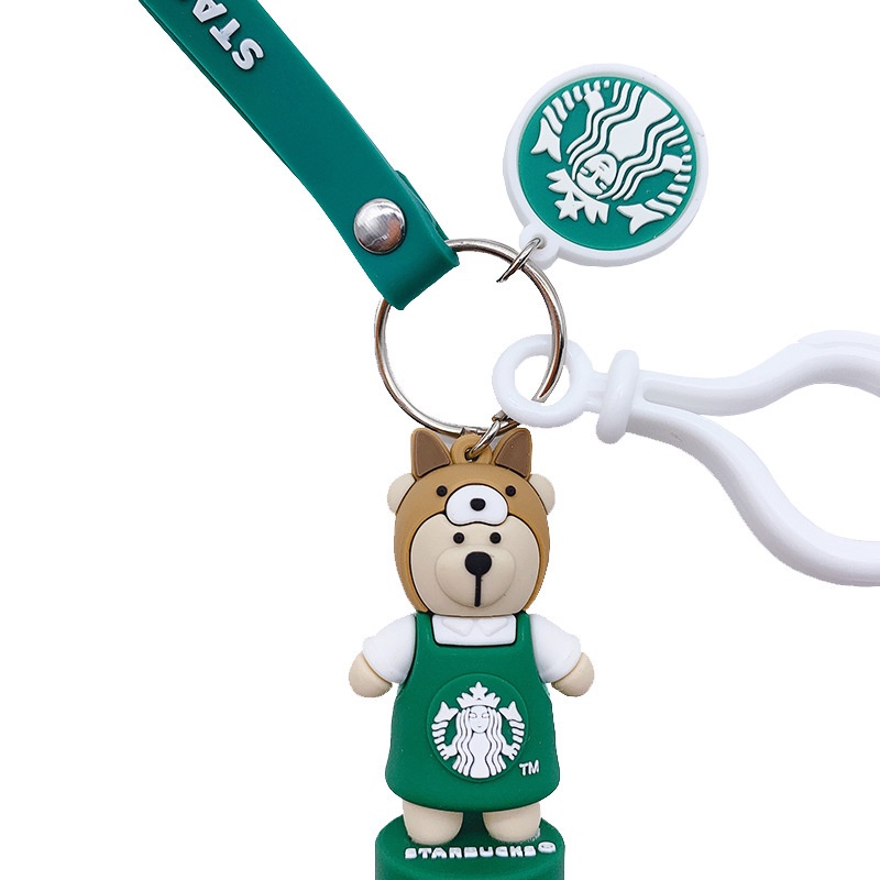 Starbucks Móc Chìa Khóa Bằng Silicon Mềm Hình Gấu / Thỏ Dễ Thương