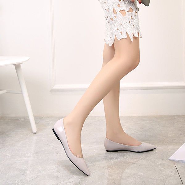 Giày Búp Bê Da Bóng Mũi Nhọn Thời Trang Cho Nữ Size 34-45