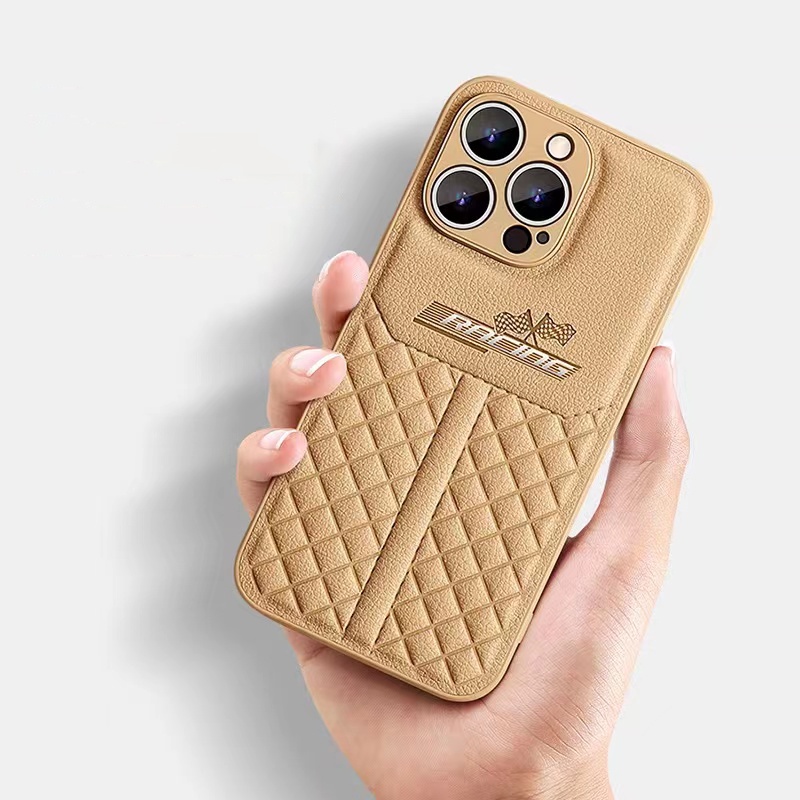 Ốp Điện Thoại Da Màu Đen In Hình Xe Đua Cho compatible for iPhone 11 12 13 pro 14 pro max