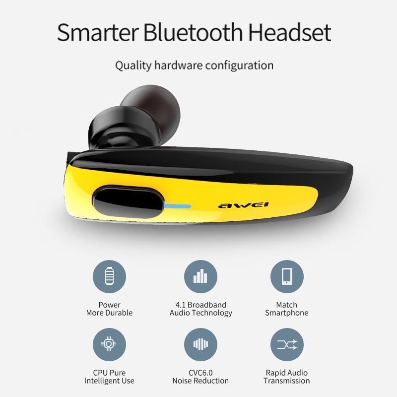 Tai nghe nhét tai không dây AWEI N3 bluetooth tích hợp mi cờ rô nói chuyện tiện lợi