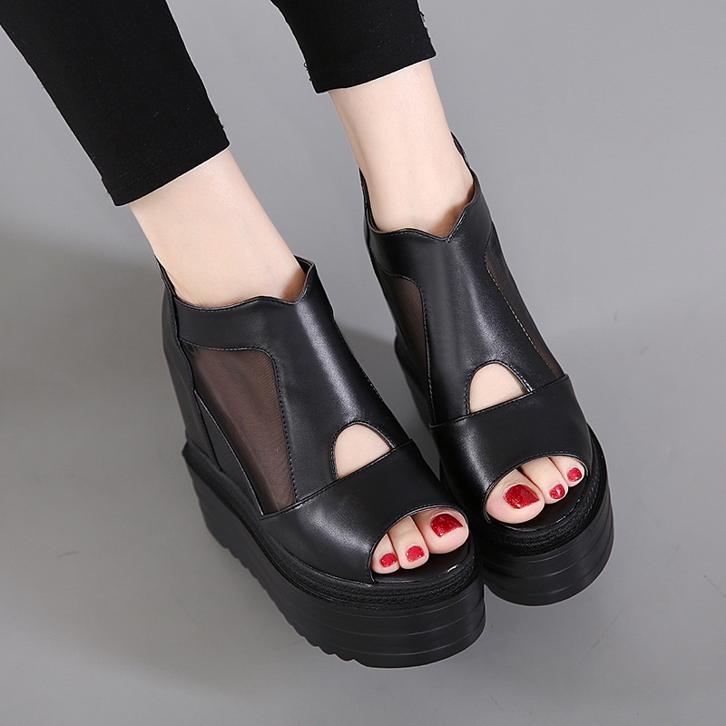 Giày Sandal Cao Gót 12CM Đế Dày Tăng Chiều Cao Chống Nước Thoáng Khí Thời Trang Mùa Hè Hàng Mới 2023 Dành Cho Bạn Nữ Đi Hộp Đêm