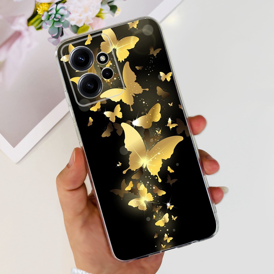 Ốp Điện Thoại Silicone TPU Mềm In Hình Mèo Đeo Ngón Tay Cho Xiaomi Redmi Note 12 4G