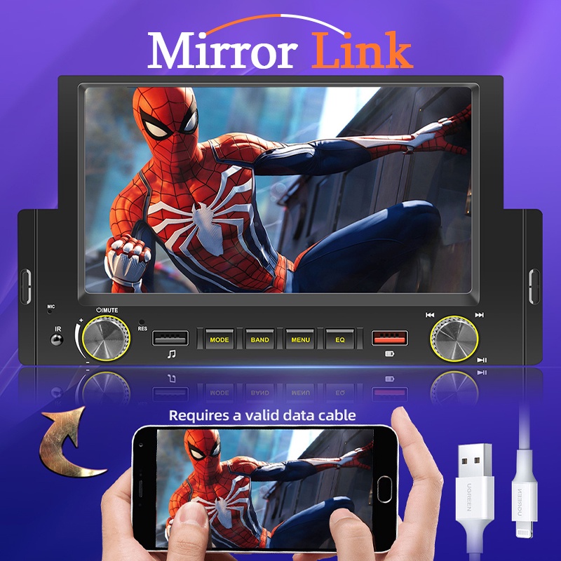 Máy Nghe Nhạc MP5 Màn Hình Cảm Ứng 6.2inch Kèm Điều Khiển Từ Xa 1din Bluetooth Đa Phương Tiện Cho Xe Hơi