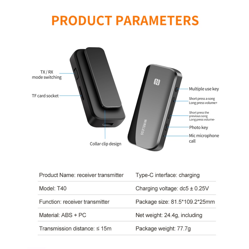 Thiết Bị Thu Phát Bluetooth 5.1 NFC Type C TF 3.5mm 2.5mm Aux Cho Xe Ô Tô