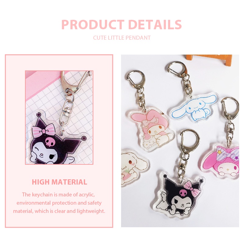 Móc Khóa khóa Hình Thỏ Sanrio Kuromi Cinnamoroll Dễ Thương