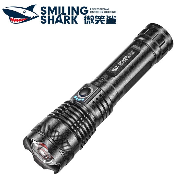 SmilingShark X71 Đèn Pin Cực Mạnh P90 Đèn Pin Siêu Sáng Có Thể Phóng To 3 Chế Độ Sạc USB Cho Cắm Trại Đi Bộ Đường Dài Săn Bắn