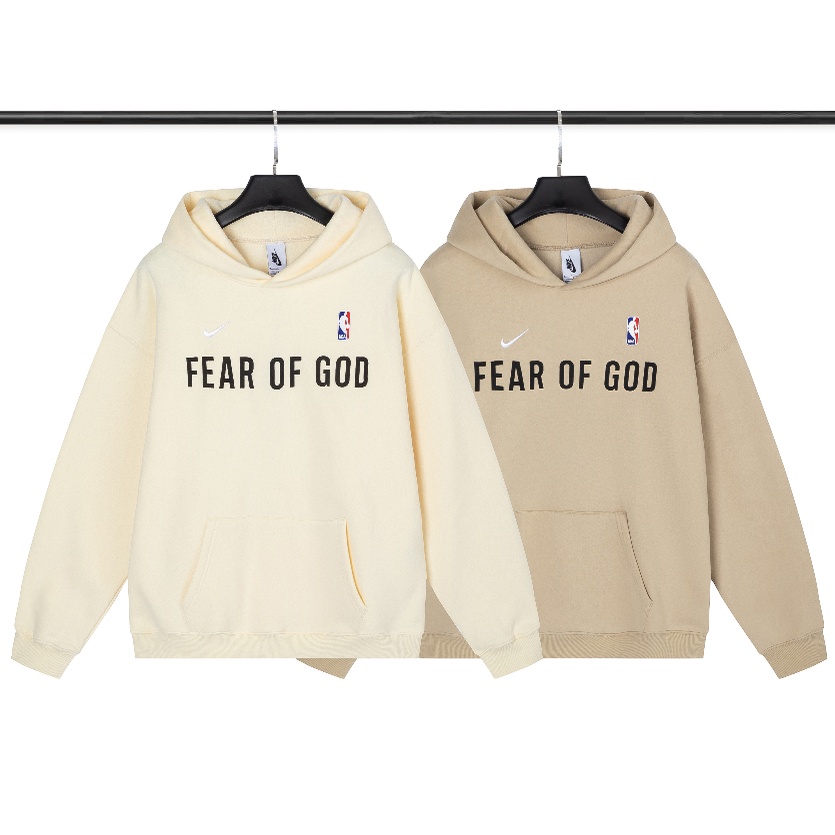 Áo Hoodie Tay Dài Lót Lông Cừu Thêu Họa Tiết FE-AR Tripartite Phong Cách Đường Phố Cá Tính