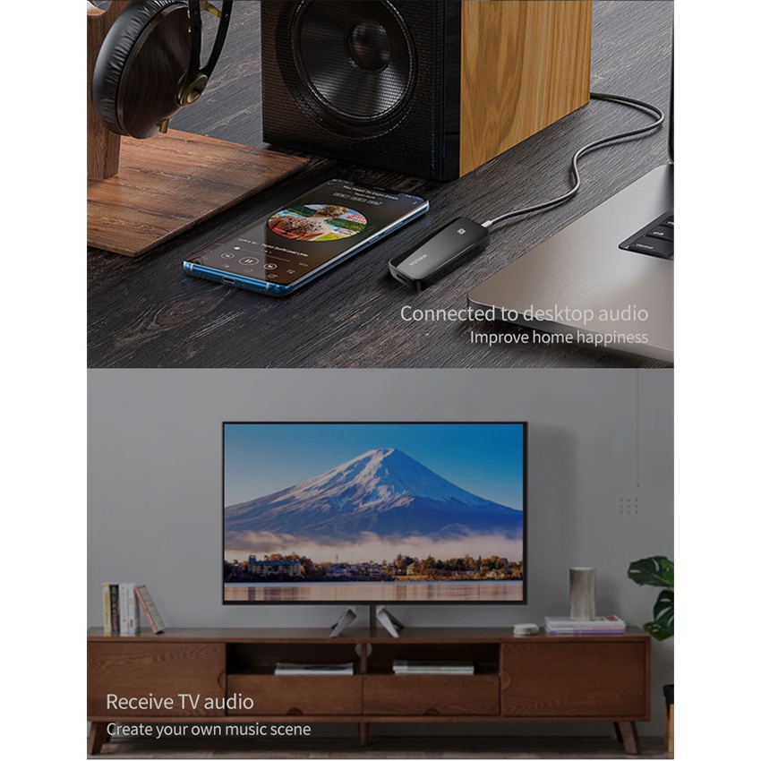 Thiết Bị Thu Phát Bluetooth 5.1 NFC Type C TF 3.5mm 2.5mm Aux Cho Xe Ô Tô