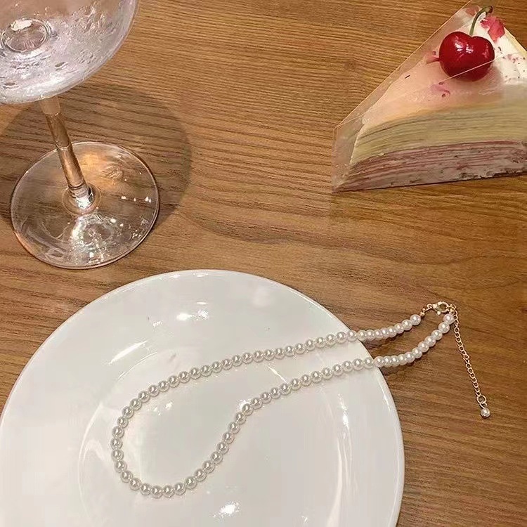 Vòng Cổ Choker Đính Ngọc Trai Sang Trọng Thời Trang Mùa Hè Phong Cách Hàn Quốc Cho Nữ