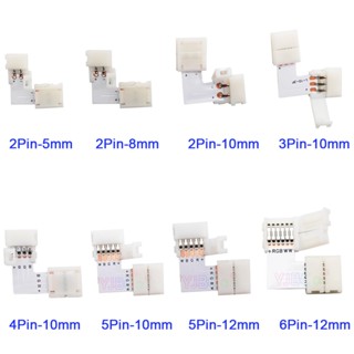 Set 5 Đầu Nối Dây Đèn LED 2pin 3pin 4pin 5pin 6pin Góc Phải 8mm / 10mm / 12mm FPCB Hình Chữ L
