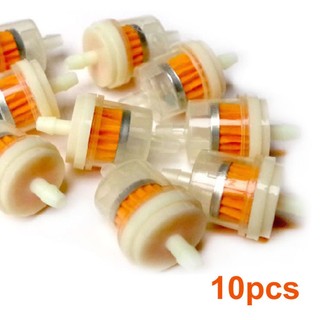 10pcs Universal Inline Gas/Fuel Filter 6MM-7MM 1/4" Lawn Mower Small Engine Universal Motorcycle Petrol Oil Filter Gasoline Fuel Filter Clear Inline Gas
