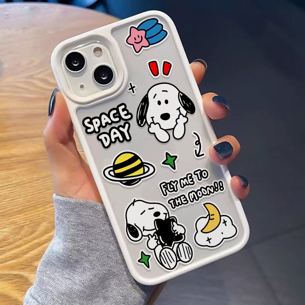 Ốp Điện Thoại Cứng Trong Suốt In Hình Snoopy Cho iphone 14promax 11 13 12 7Plus 8 X XS Max