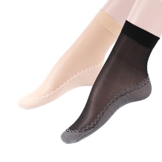 Vớ cotton lụa phối nhung mỏng đế thép chống trượt thời trang mùa hè cho nữ