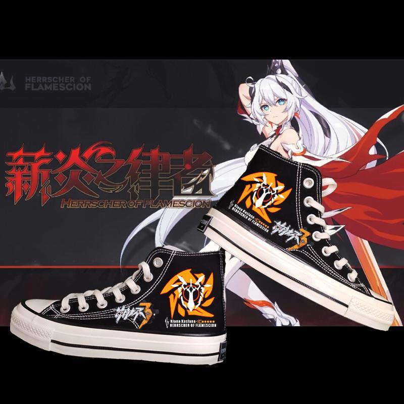 Giày Thể Thao canvas Collapse 3 co-branded game Salary Flame Herrscher Kiana Kaslana