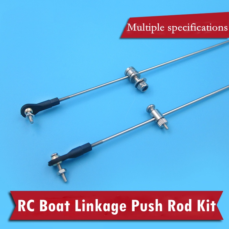 Bộ cần đẩy RC Boat 2MM 3MM Bao gồm đầu thanh nhựa M2 M3 + Nút chặn liên kết + Cần kéo 2MM 3MM cho Se