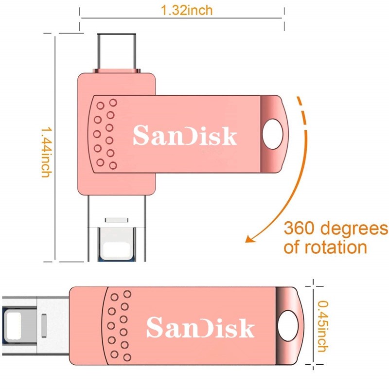 Ổ Đĩa Mềm sandisk usb 3.0 1tb 3 Trong 1 Tốc Độ Cao Cho ip 6 7 8 x xr 11 12 13 14
