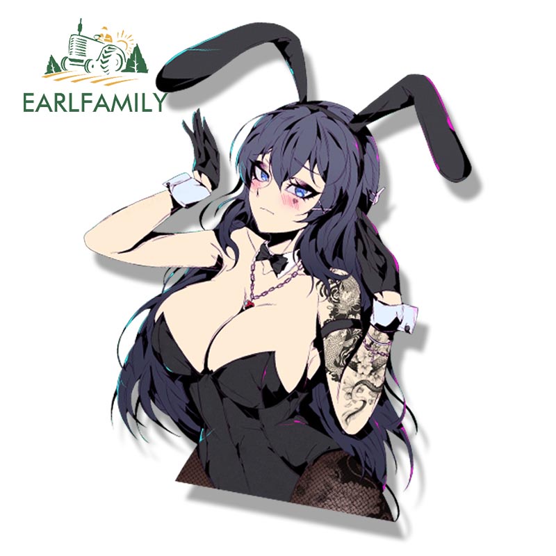 Đề Can Dán Trang Trí Xe Hơi Họa Tiết Hoạt Hình Sakurajima Mai Fanart