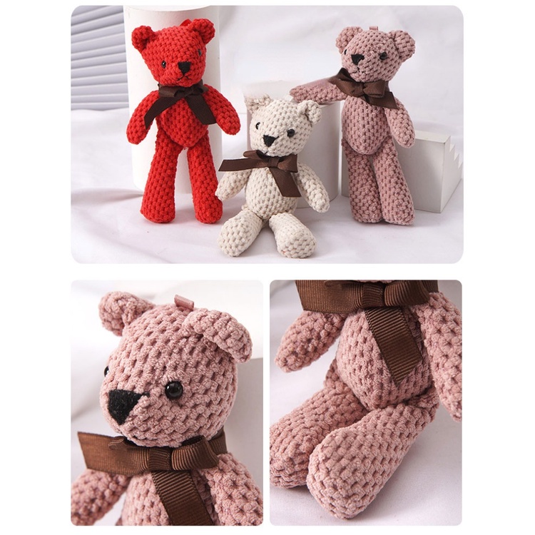 Gấu Nhồi Bông 15CM Dễ Thương Dùng Làm Móc Khóa / Túi Xách / Quà Tặng