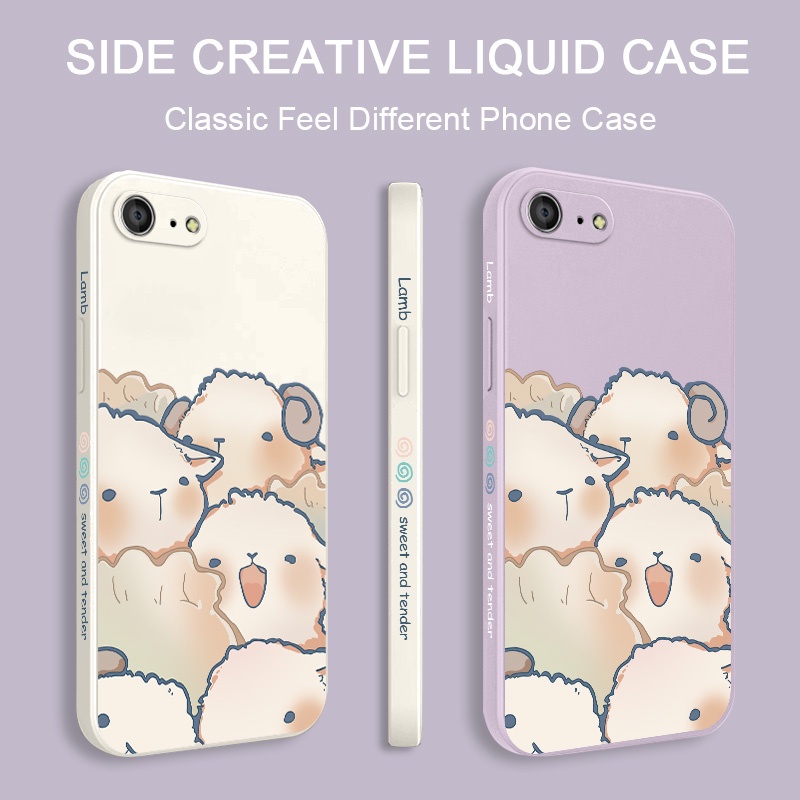 Ốp Điện Thoại Silicon Dẻo In Hình Cừu Hạnh Phúc Cho IPhone 8 7 6 6S Plus SE 2020
